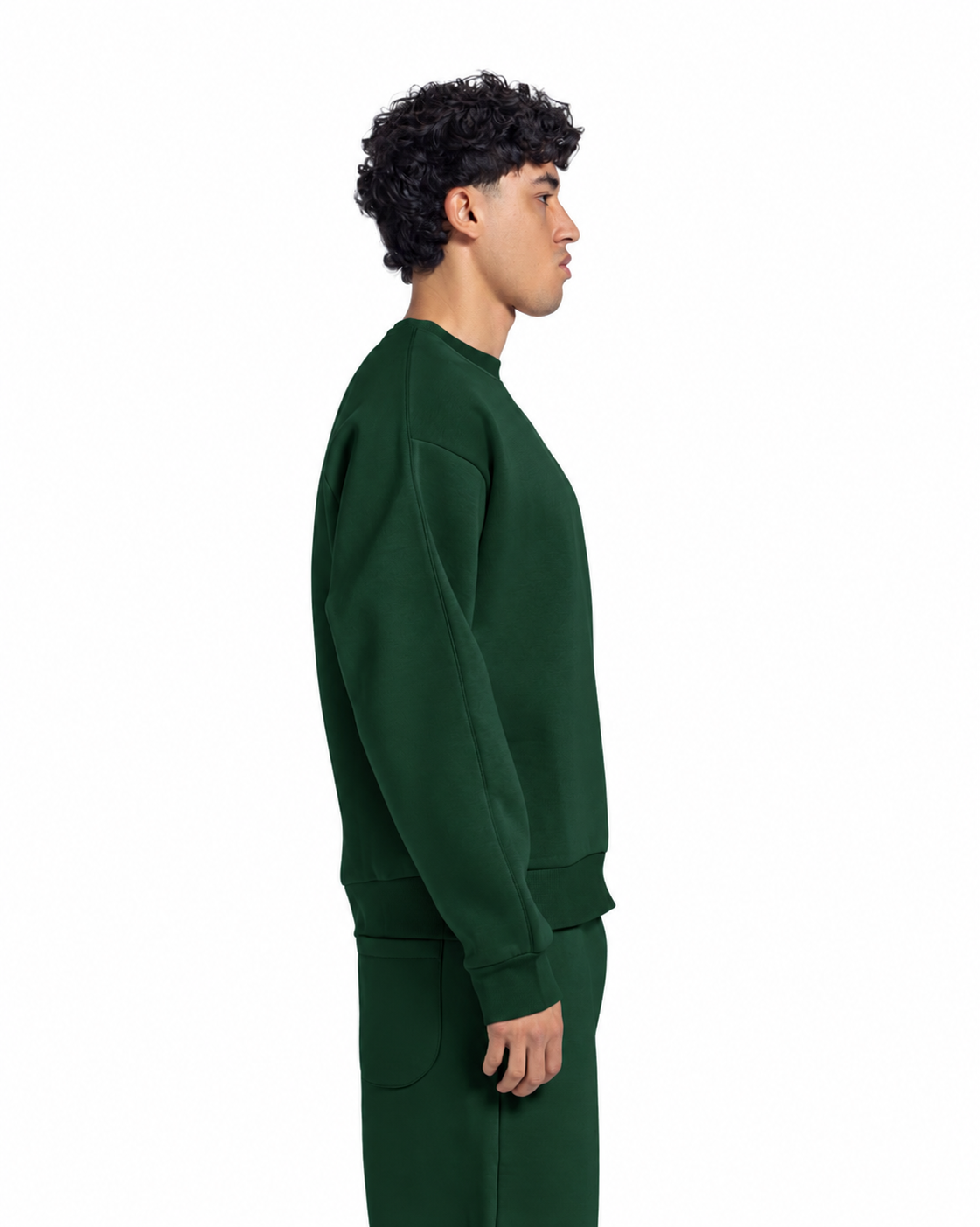 Relaxed Crew Neck Sweatshirt - Bottle Green