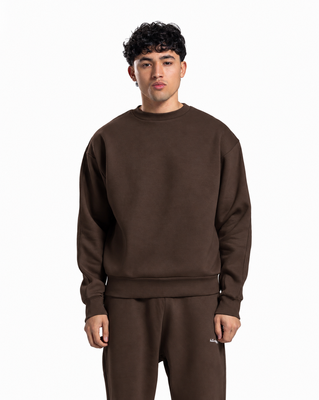 Relaxed Crew Neck Sweatshirt - Brown