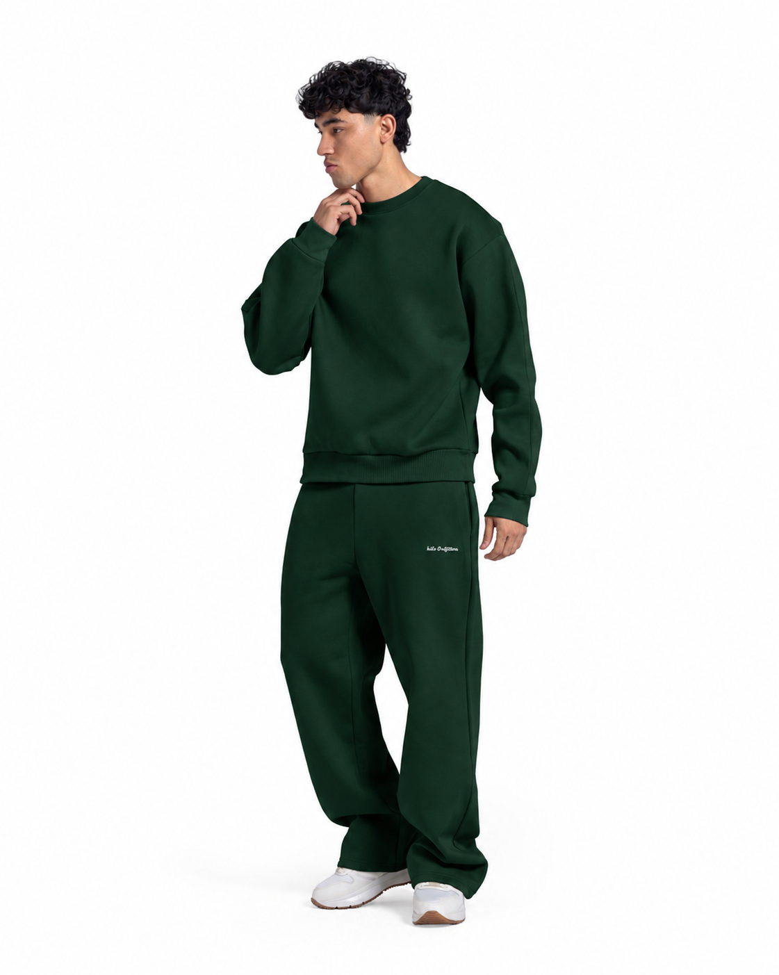 Relaxed Crew Neck Sweatshirt - Bottle Green