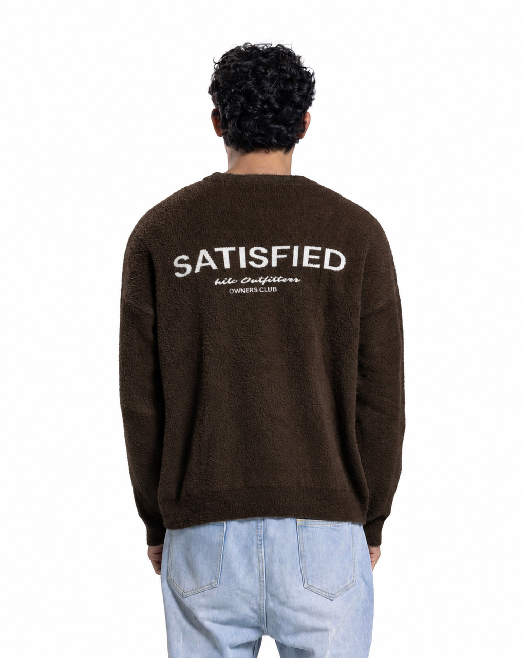 Mohair Crew Neck Sweater - Brown