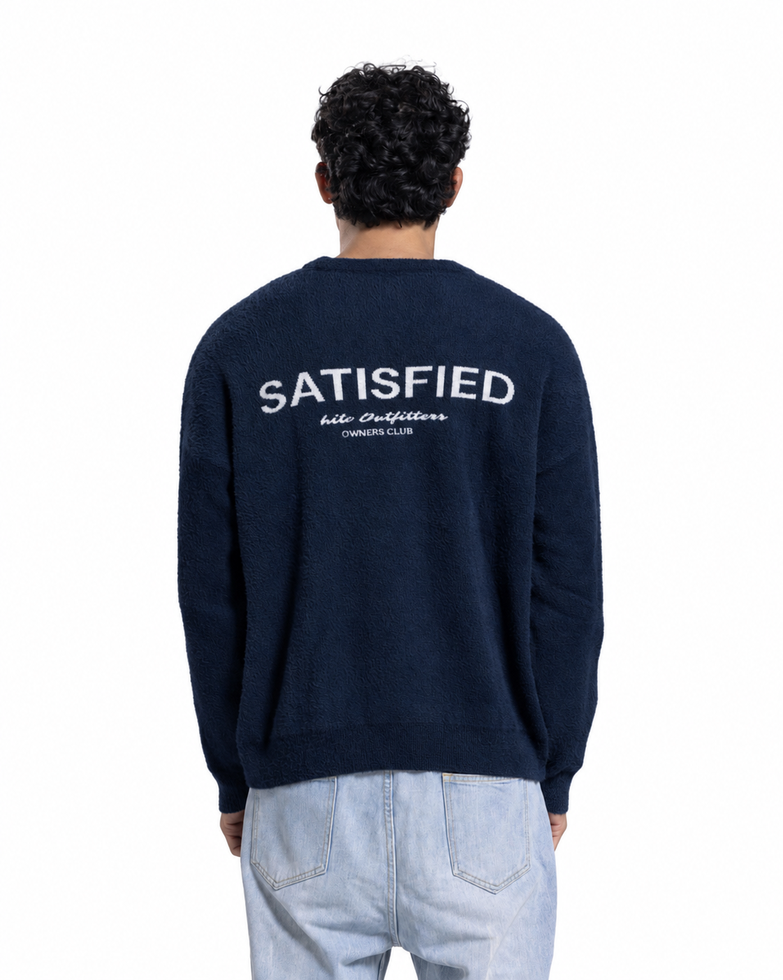 Mohair Crew Neck Sweater - Navy