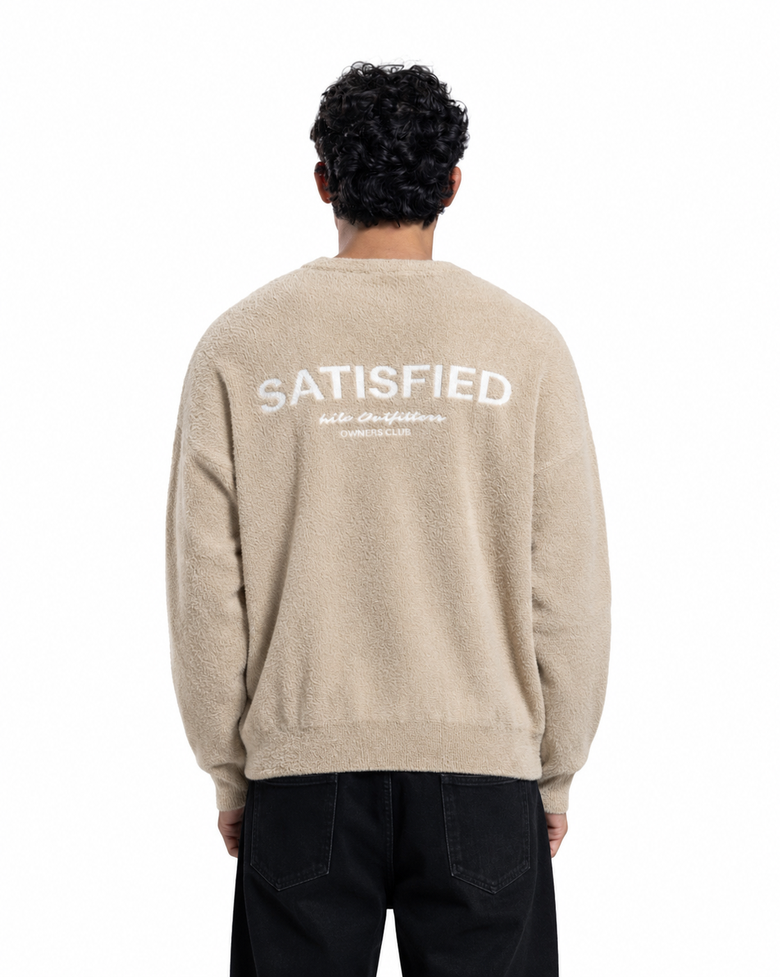 Mohair Crew Neck Sweater - Beige