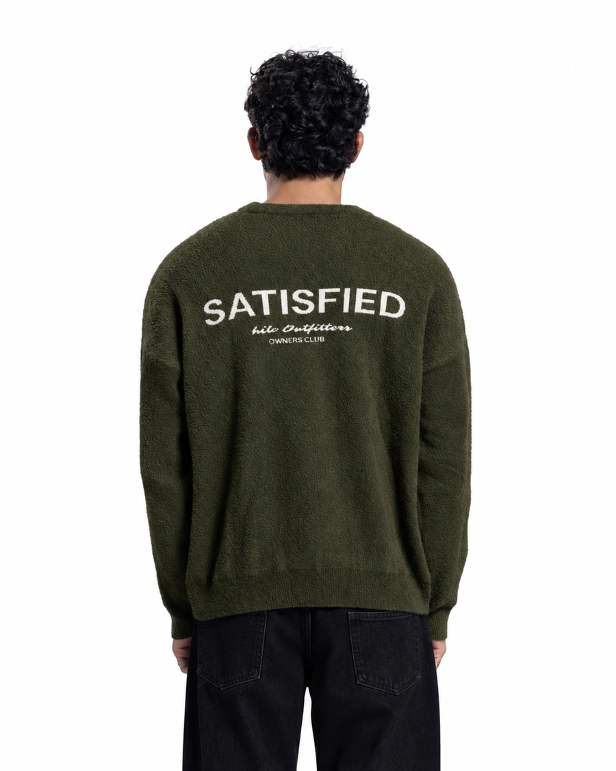 Mohair Crew Neck Sweater - Dark Olive