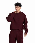 Relaxed Crew Neck Sweatshirt - Burgundy