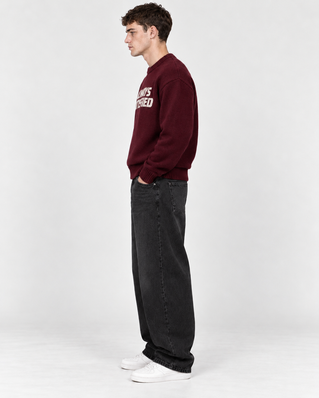 Hilo Graphic Jumper - Burgundy
