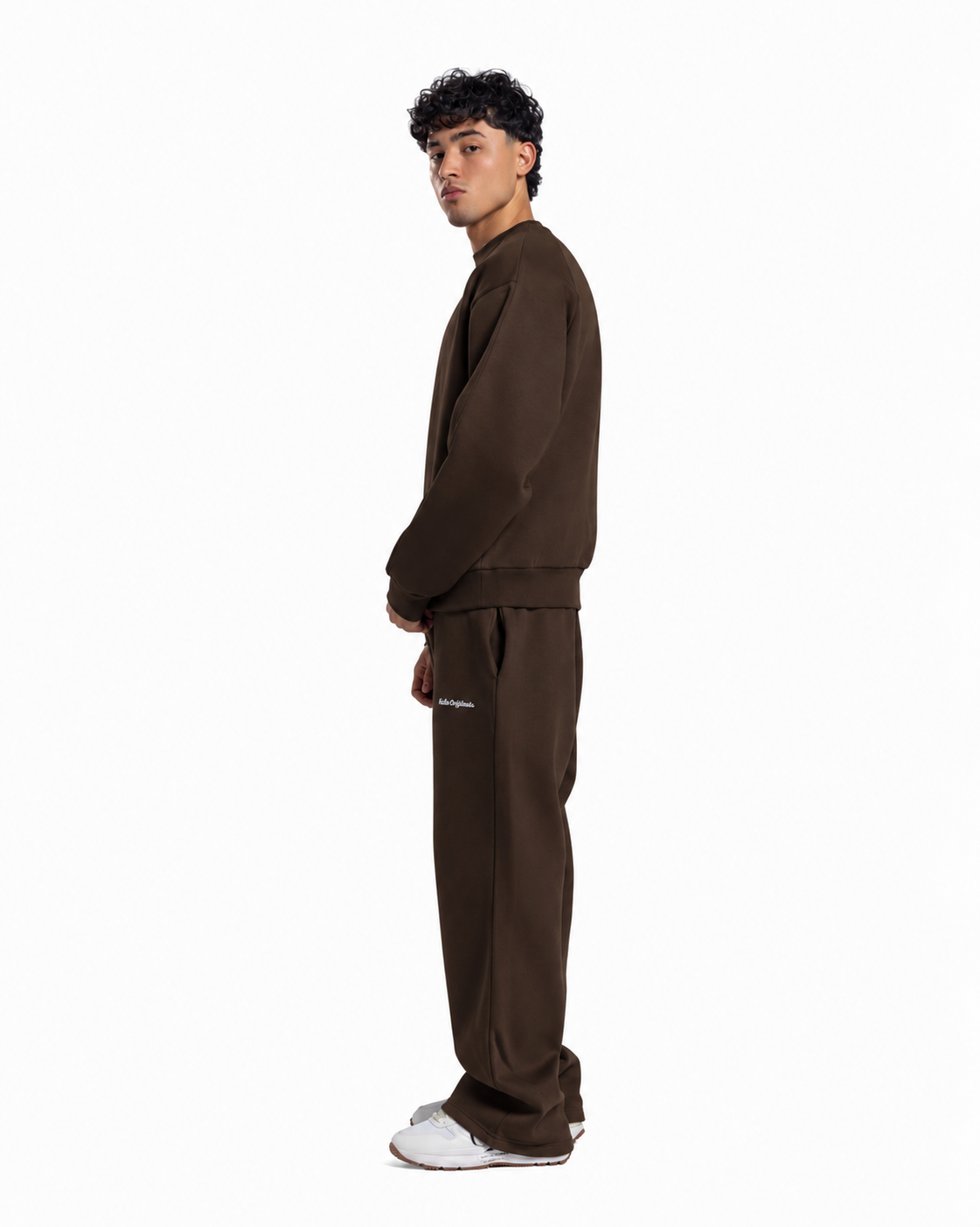 Relaxed Crew Neck Sweatshirt - Brown