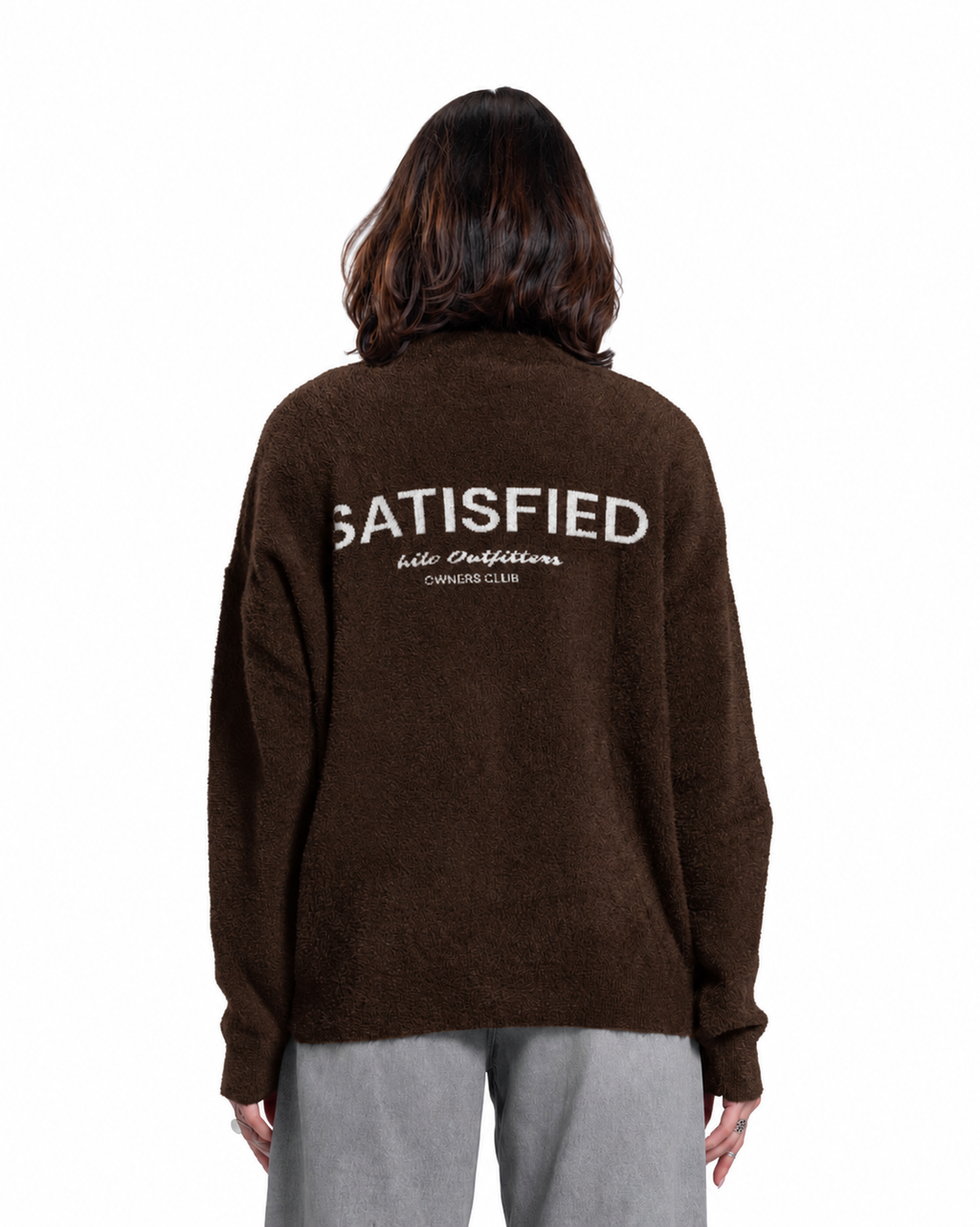 Mohair Crew Neck Sweater - Brown
