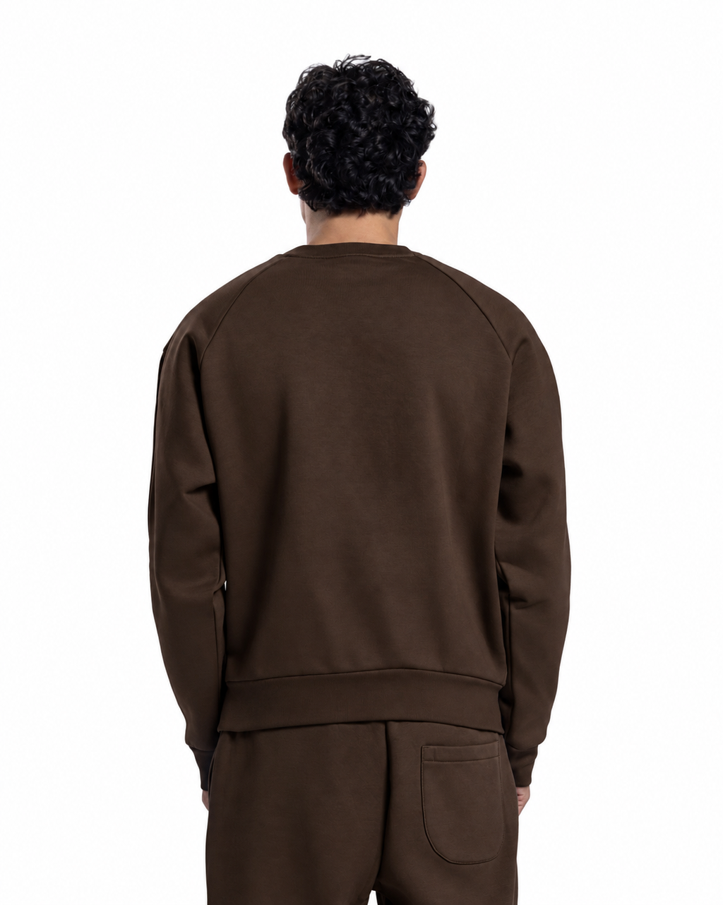 Relaxed Crew Neck Sweatshirt - Brown