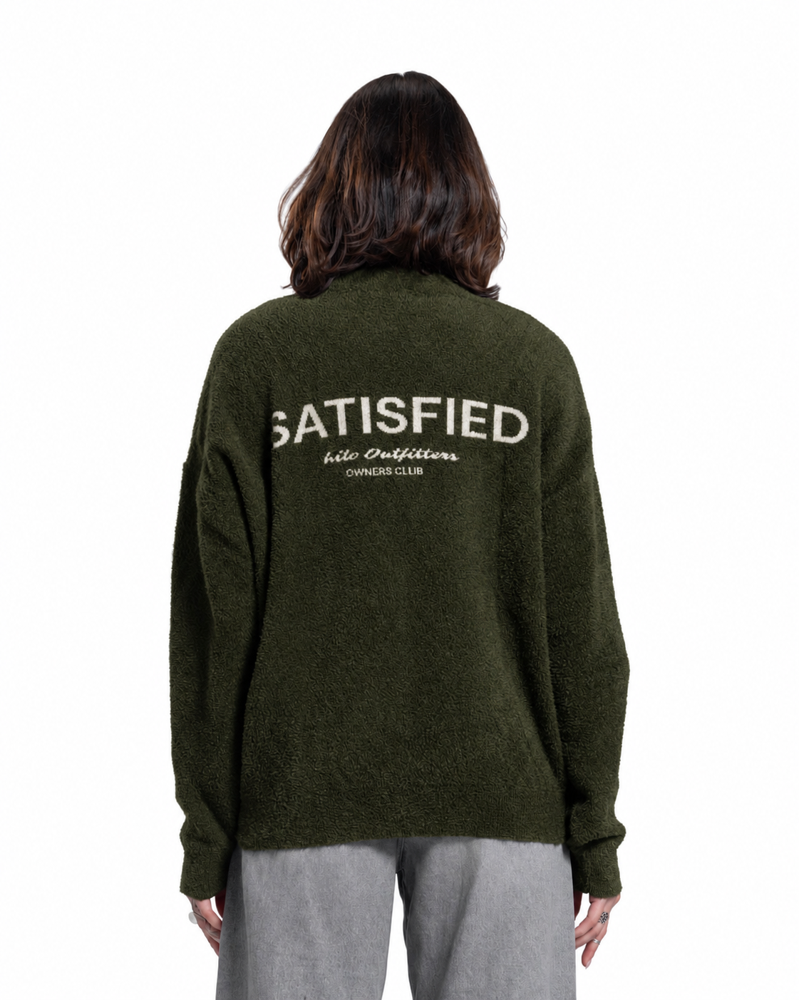 Mohair Crew Neck Sweater - Dark Olive