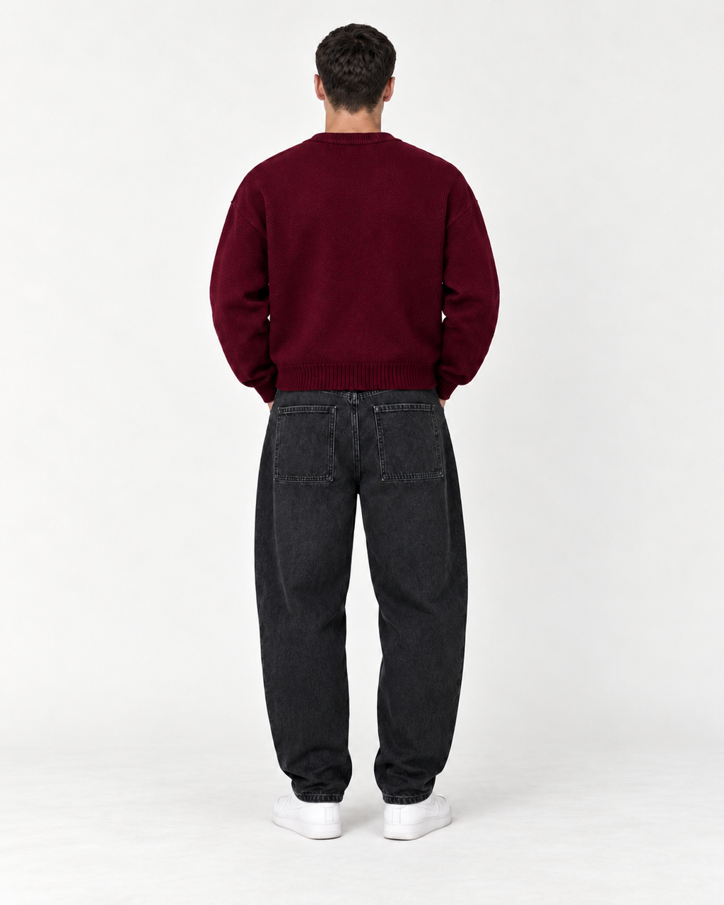 Hilo Graphic Jumper - Burgundy