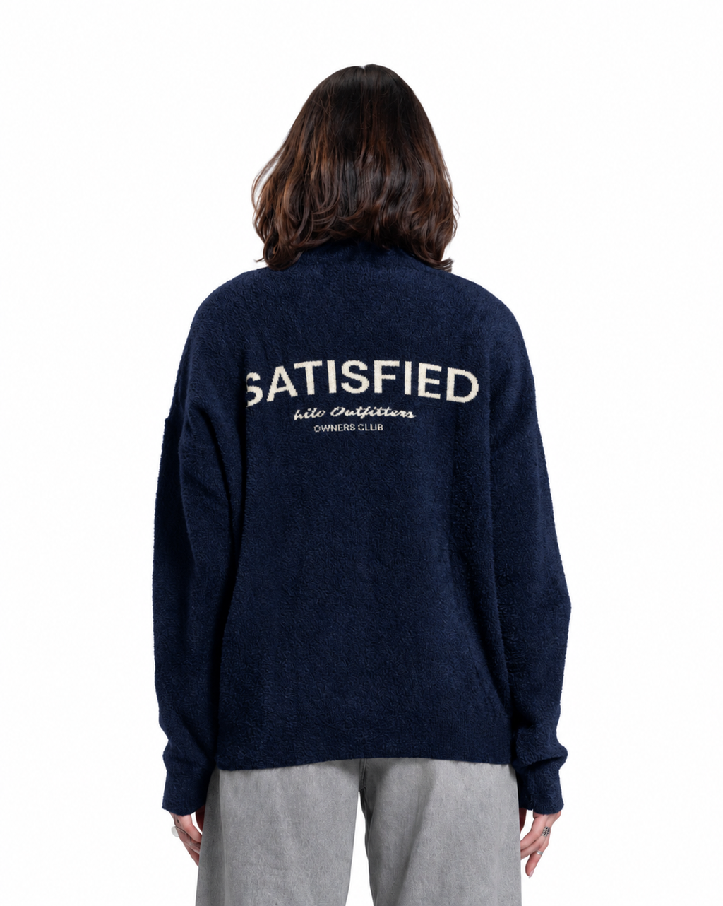 Mohair Crew Neck Sweater - Navy
