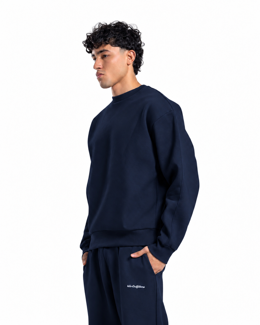Relaxed Crew Neck Sweatshirt - Navy