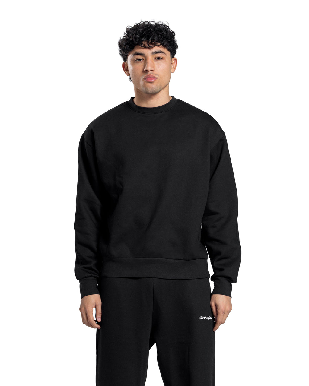 Relaxed Crew Neck Sweatshirt - Black
