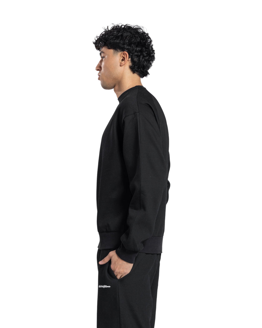 Relaxed Crew Neck Sweatshirt - Black